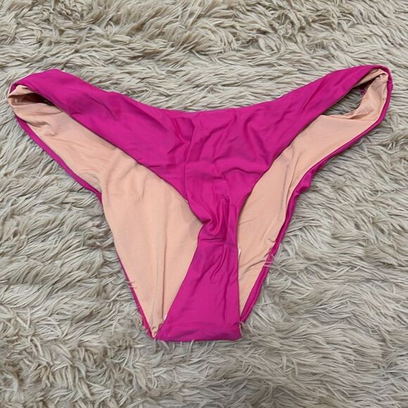 J Crew pink curve waisted bikini bottom size M new - Picture 4 of 6